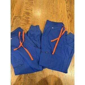 Figs Technical Total Blue Scrub Pants Women's Size Small Technical Set Of 2